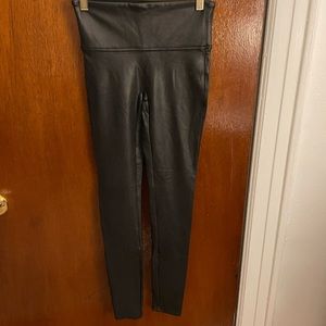 SPANX faux leather leggings, size small